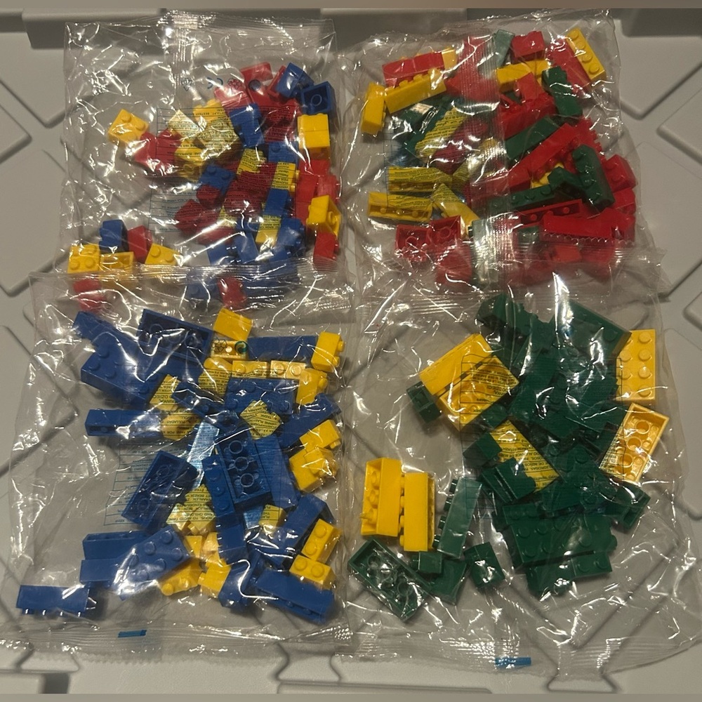 Lego Plastic Building Block Set for Kids - Multicolor (Blue, Yellow, Red, Green)